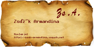 Zsák Armandina névjegykártya
